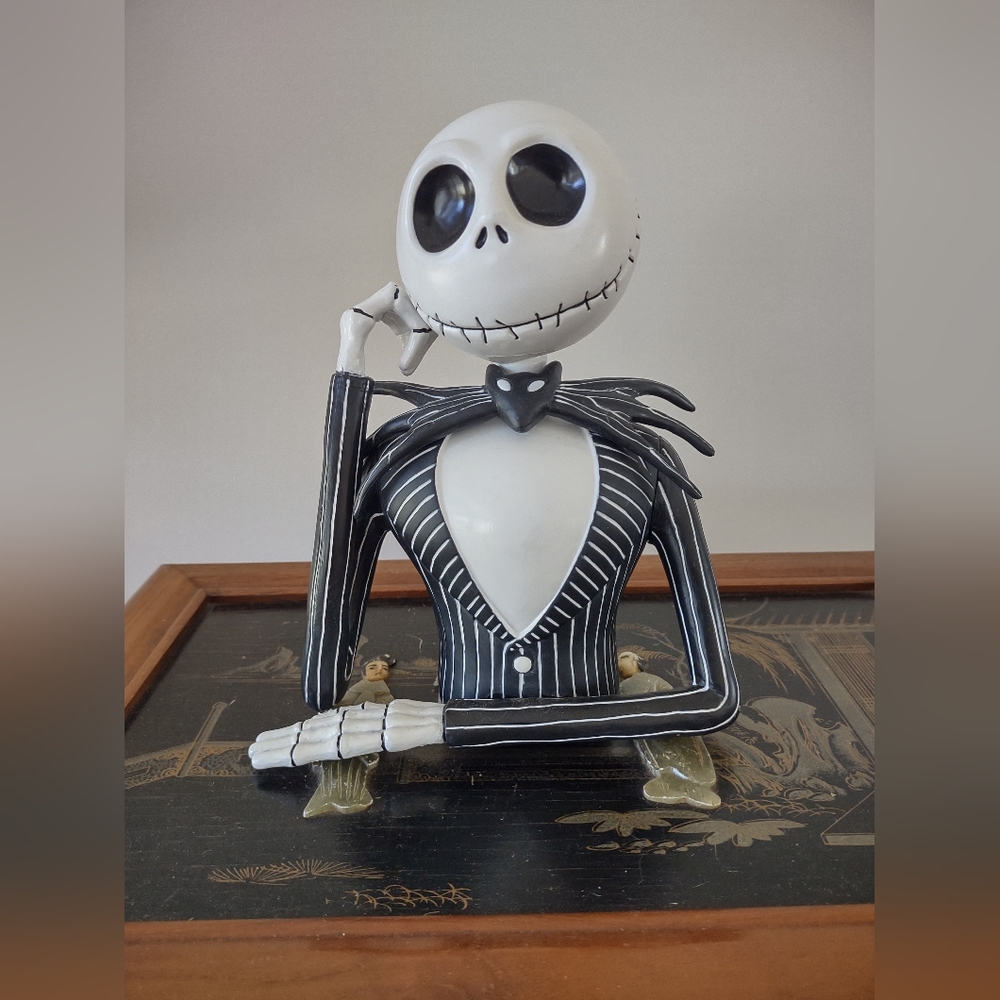 Black and White Jack Skellington Bank Figurine
